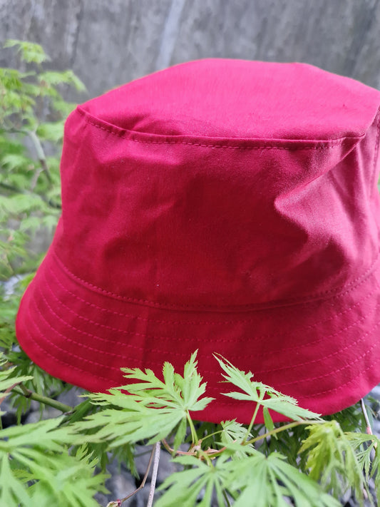 Regenhut, Bucket Hat, Rot (Dry Oilskin), wasserfest | SIM-LINE
