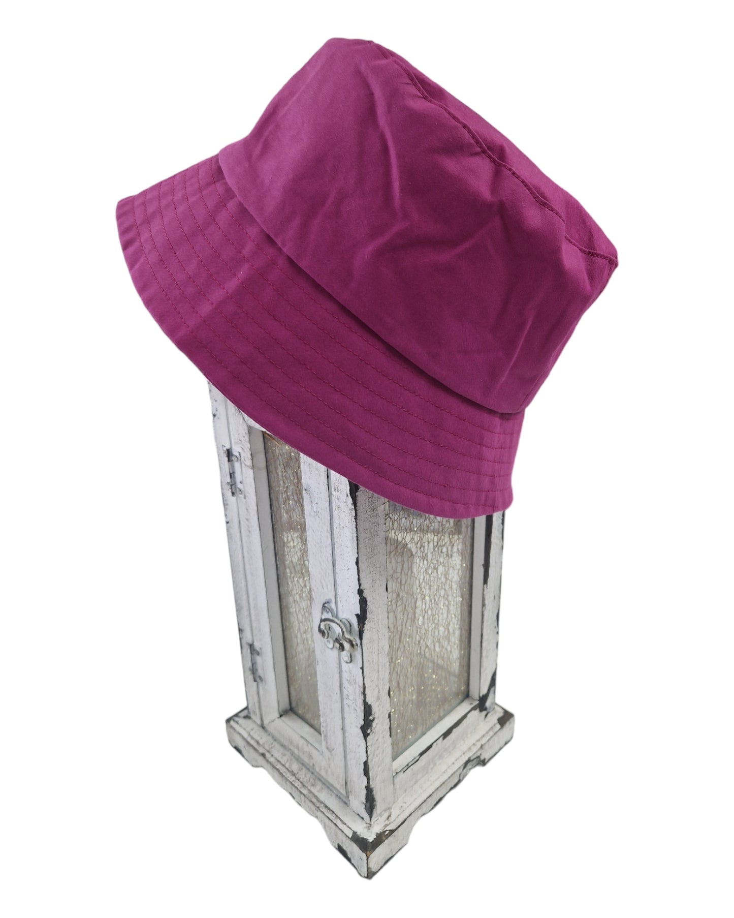 Regenhut, Bucket Hat, Himbeer-Pink (Dry Oilskin)