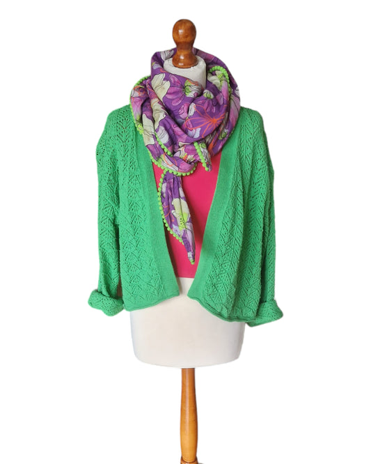 Dreieckstuch Damen Malia, Schal Damen, Halstuch, Lila, Orange, Grün