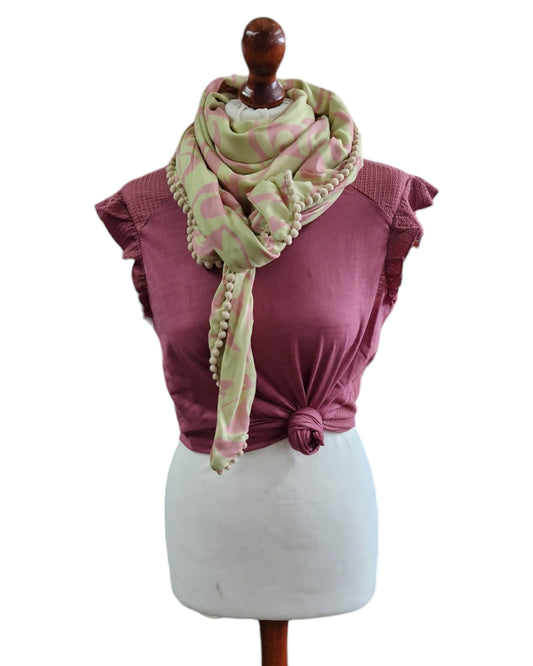 Dreieckstuch Damen Annika, Schal Damen, vanille, rosa