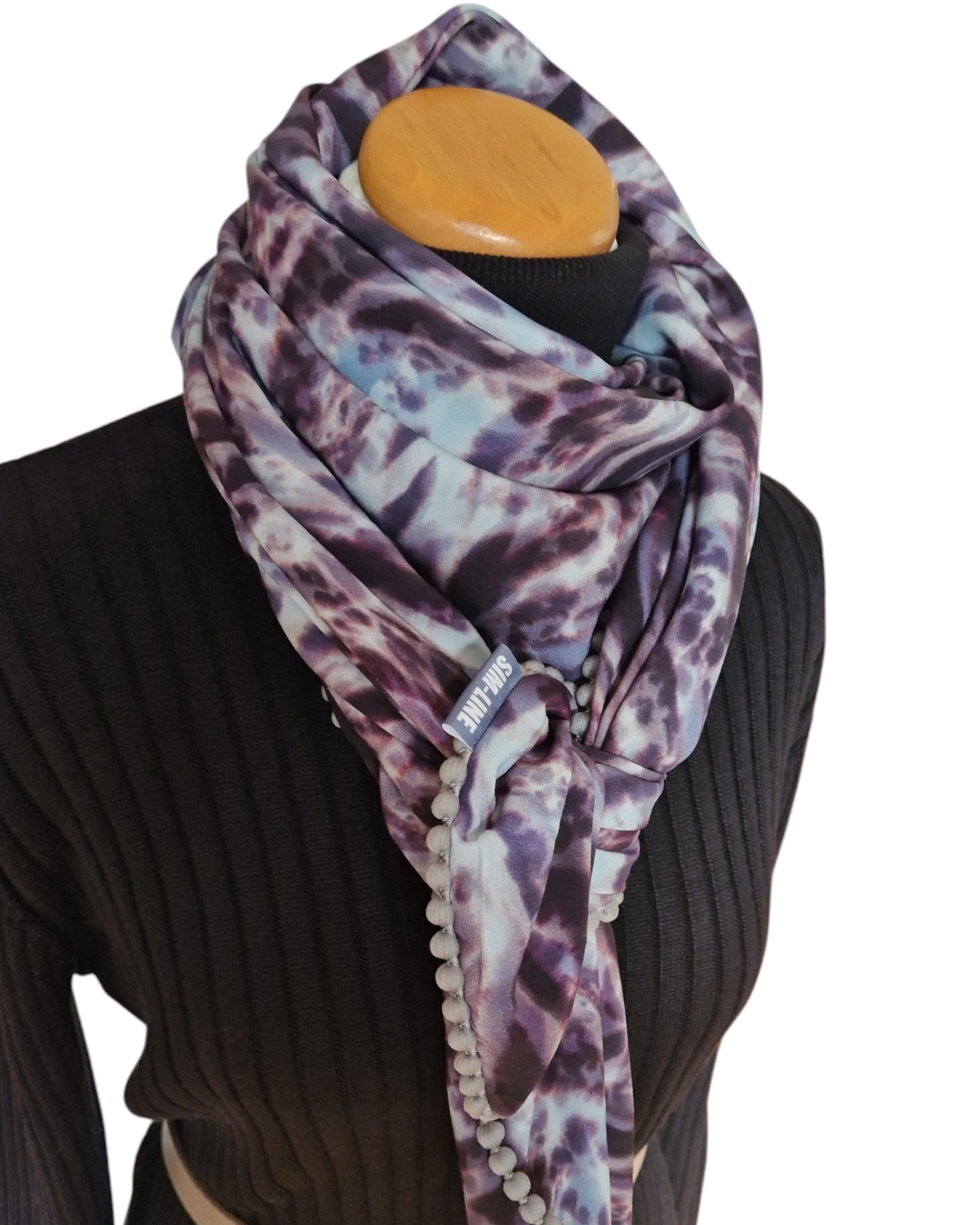 Dreieckstuch Damen Martina, Schal Damen, Leo-Zebra Muster, Schwarz, hellblau, grau , braun