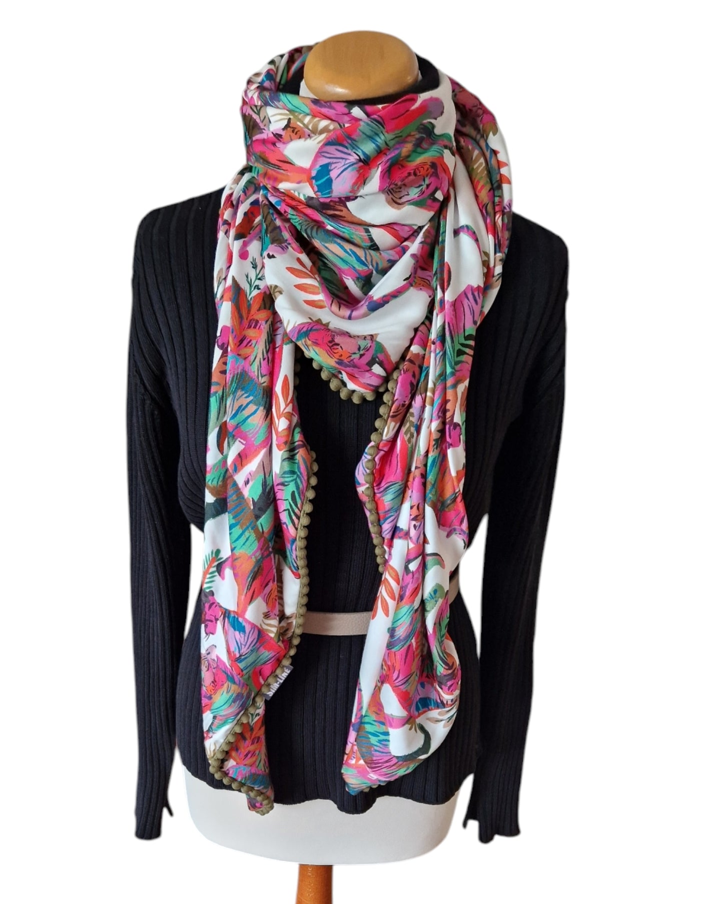 Dreieckstuch Damen Leona, Schal Damen, 🐅 Pink, Grün, farbig