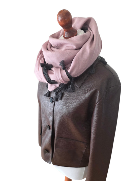 Dreieckstuch Damen Juliana, Schal Damen, Leinenschal, rosa