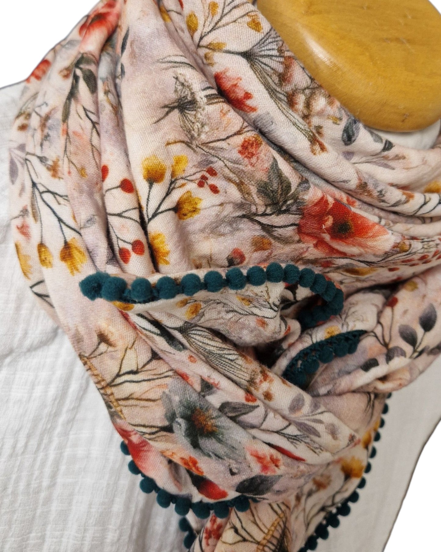 Dreieckstuch Damen Florence, Schal Damen, Musselinschal, Blumen