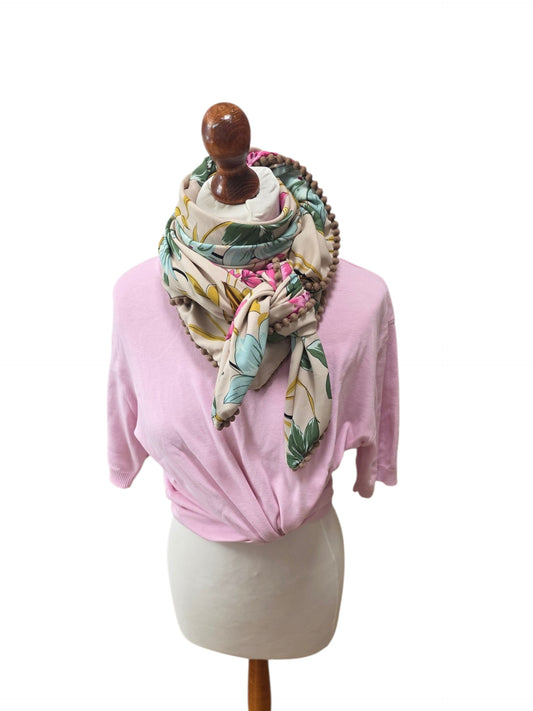 Dreieckstuch Damen Marianna, Schal Damen, Blumen, Pink, mint, beige, grün