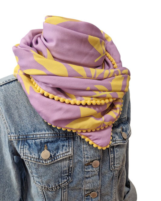 Dreieckstuch Damen Mariella, Schal Damen, vanille, lila