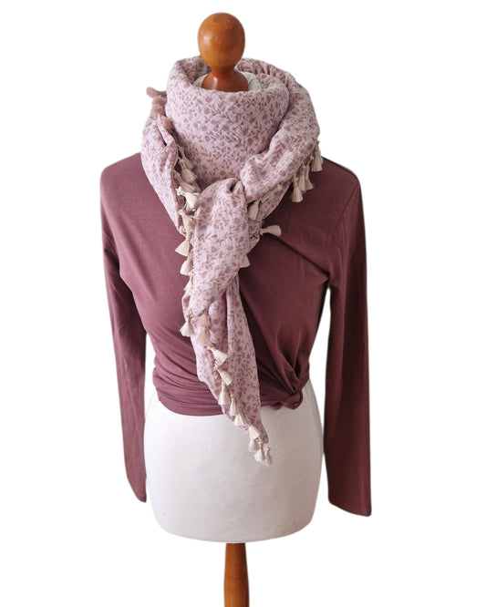 Dreieckstuch Damen Ava, Schal Damen, Musselinschal, rosa