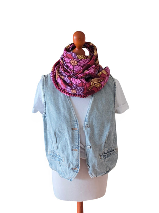 Dreieckstuch Damen Lidia, Schal Damen, Blumen, pink, rosa, rost