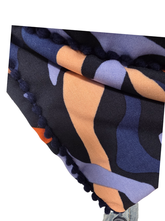 Dreieckstuch Damen Morena, Schal Damen, blau. Oeach, orange, hellblau