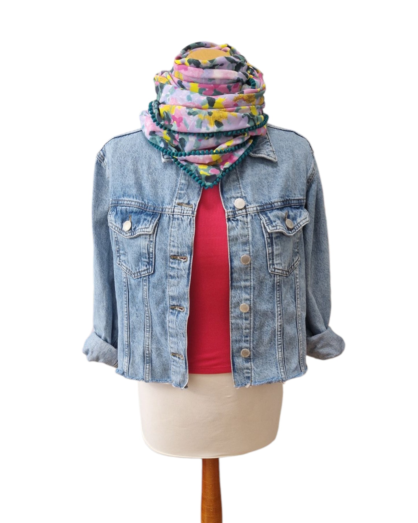 Dreieckstuch Damen Camille, Schal Damen, Blumen, farbig