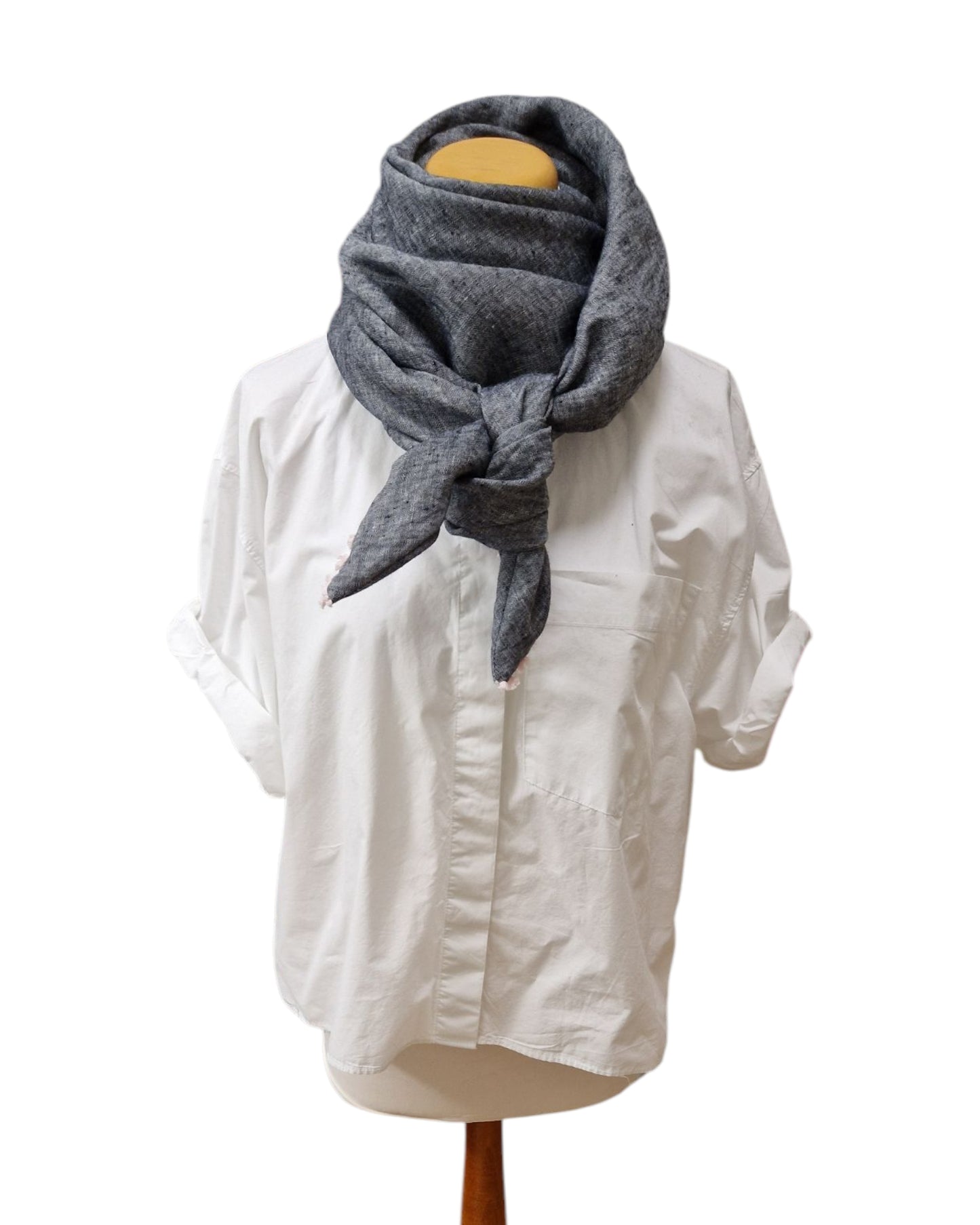 Dreieckstuch Damen Fabrizia, Schal Damen, Leinenschal schwarz