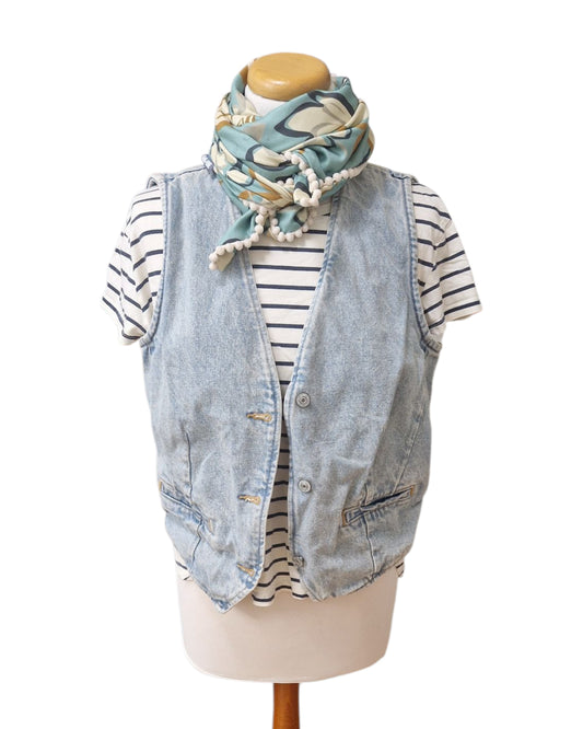 Dreieckstuch Damen, Schal Damen, mintgrün, offwhite, camel