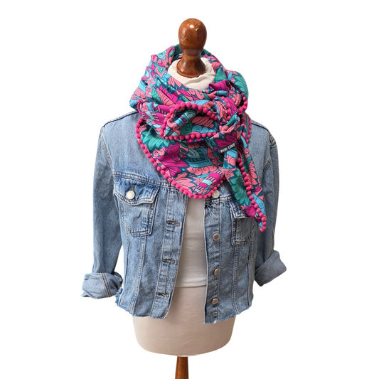 Dreieckstuch Damen Simone, Schal Damen, pink, grün, rosa