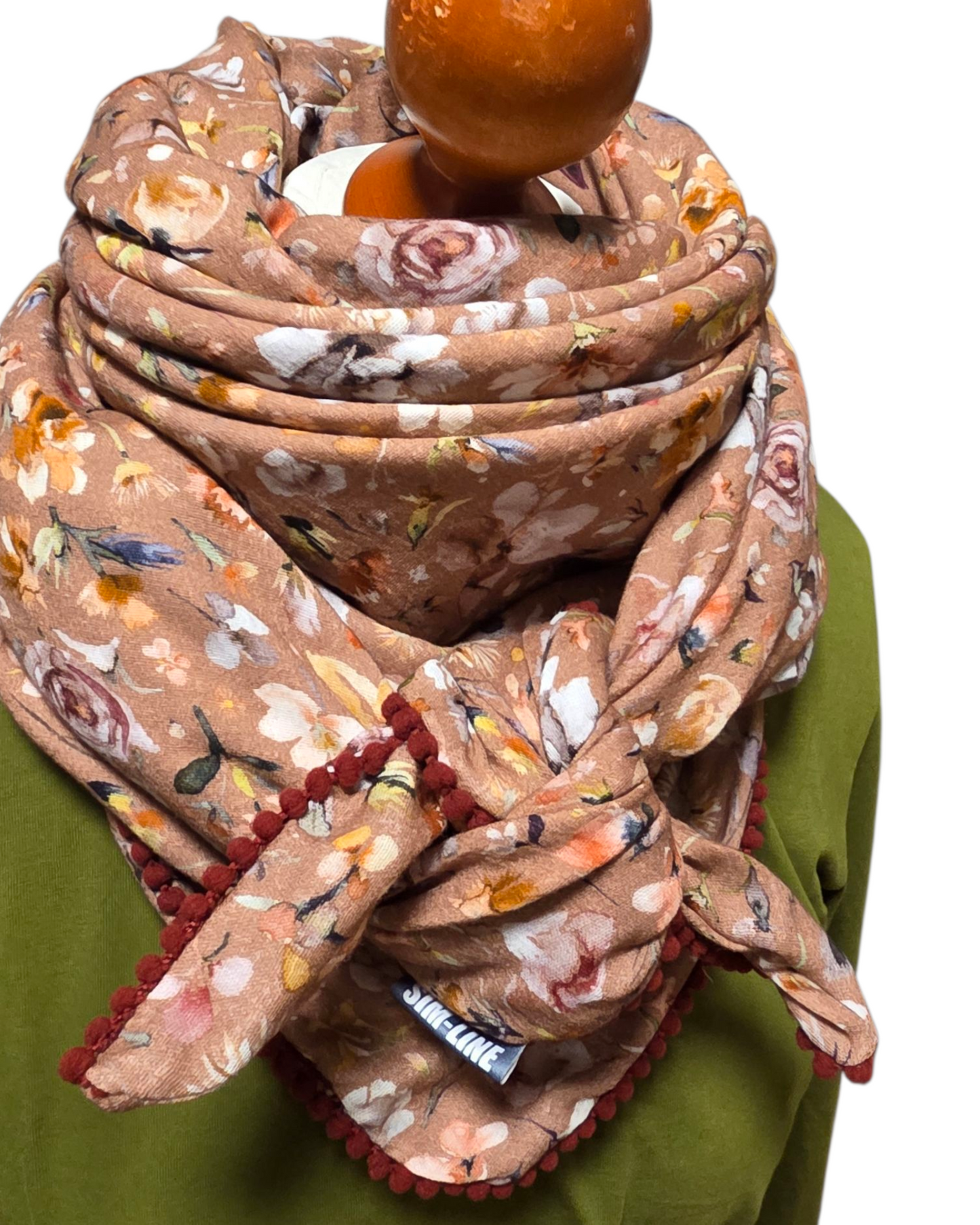 Dreieckstuch Damen Ceana, Schal Damen, Musselintuch, altrosa, blumen