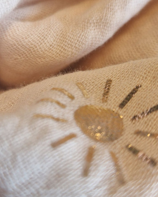 Dreieckstuch für Kinder, offwhite mit Glitzersonne