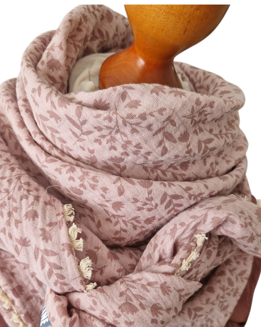 Dreieckstuch Damen Grace, Schal Damen, Musselinschal, rosa