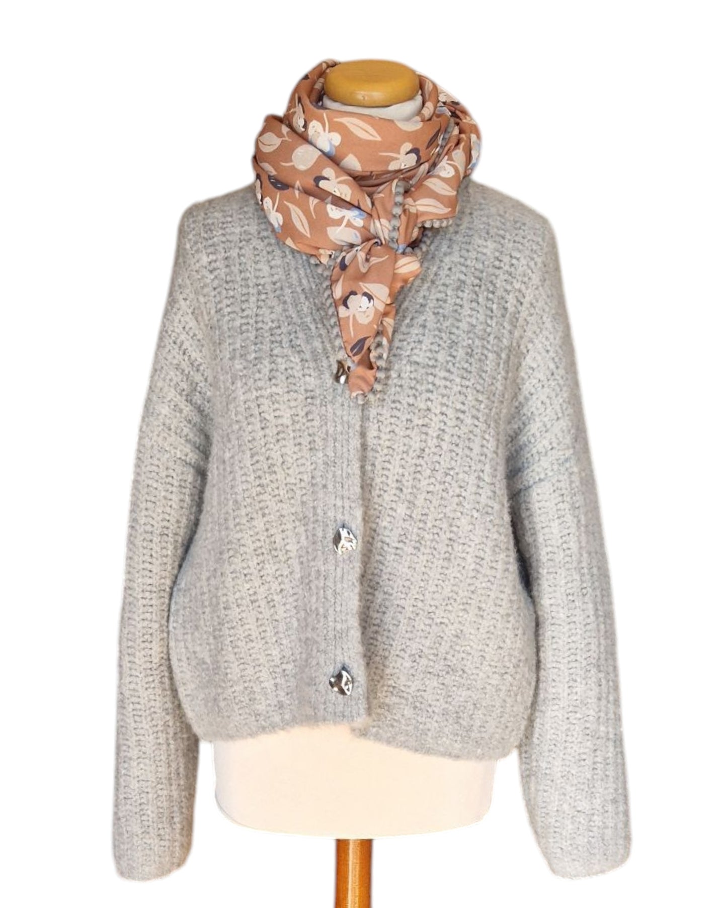 Dreieckstuch Damen Dela, Schal Damen , beige, offwhite, hellblau