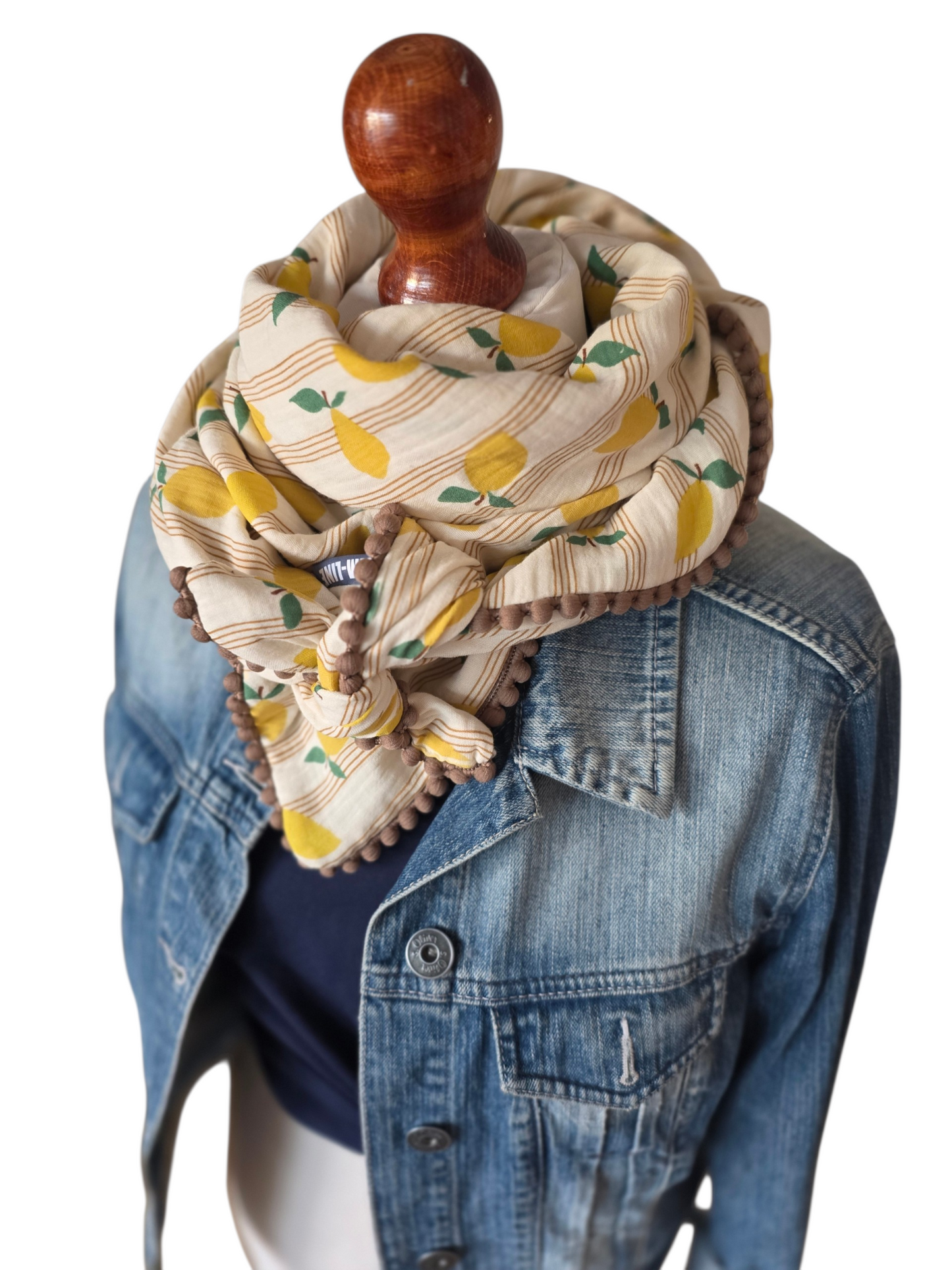 Dreieckstuch Damen Bettina, Schal Damen, Musselintuch, 🍋, Beige, Gelb, Grün