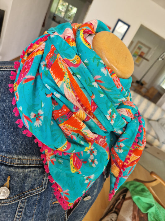 Dreieckstuch Damen Gemma, Schal Dame, türkis