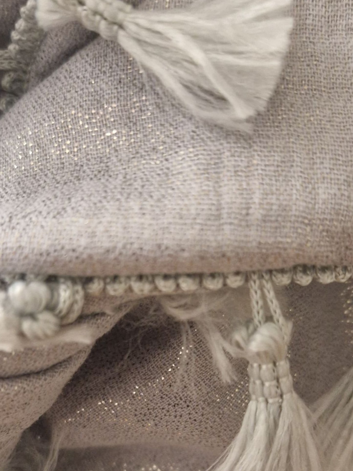 Dreieckstuch Damen Mila, Schal Damen, Musselinschal, glitzer, silber