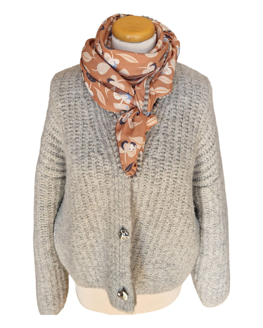 Dreieckstuch Damen Dela, Schal Damen , beige, offwhite, hellblau