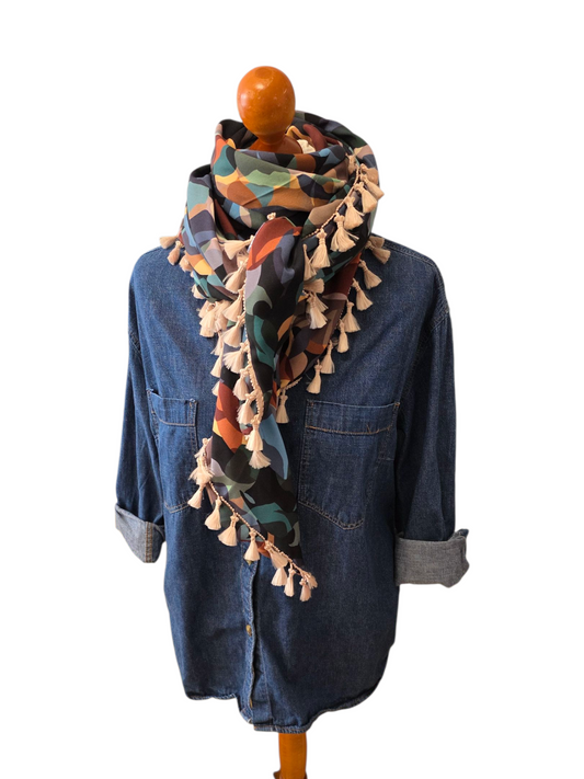 Dreieckstuch Damen Hazel, Schal Damen, Herbstfarben