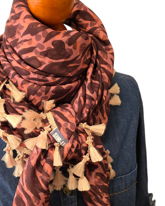 Dreieckstuch Damen Nicole , Schal Damen , braun, marsala