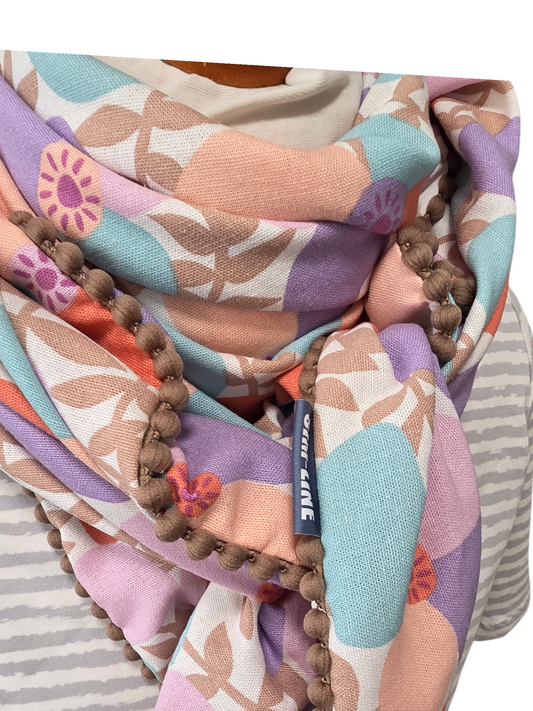 Dreieckstuch Damen Dina, Schal Damen, Leinenschal, Pastellfarben