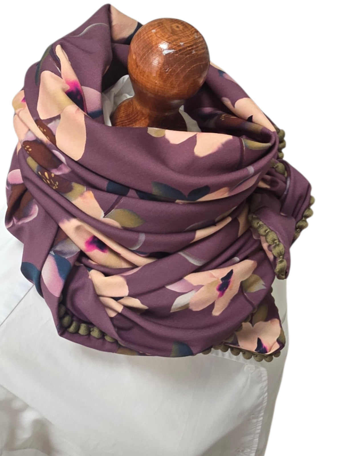 Dreieckstuch Damen Anouk, Schal Damen, Blumen, altrosa-marsala, nude, petrol, olivegrün