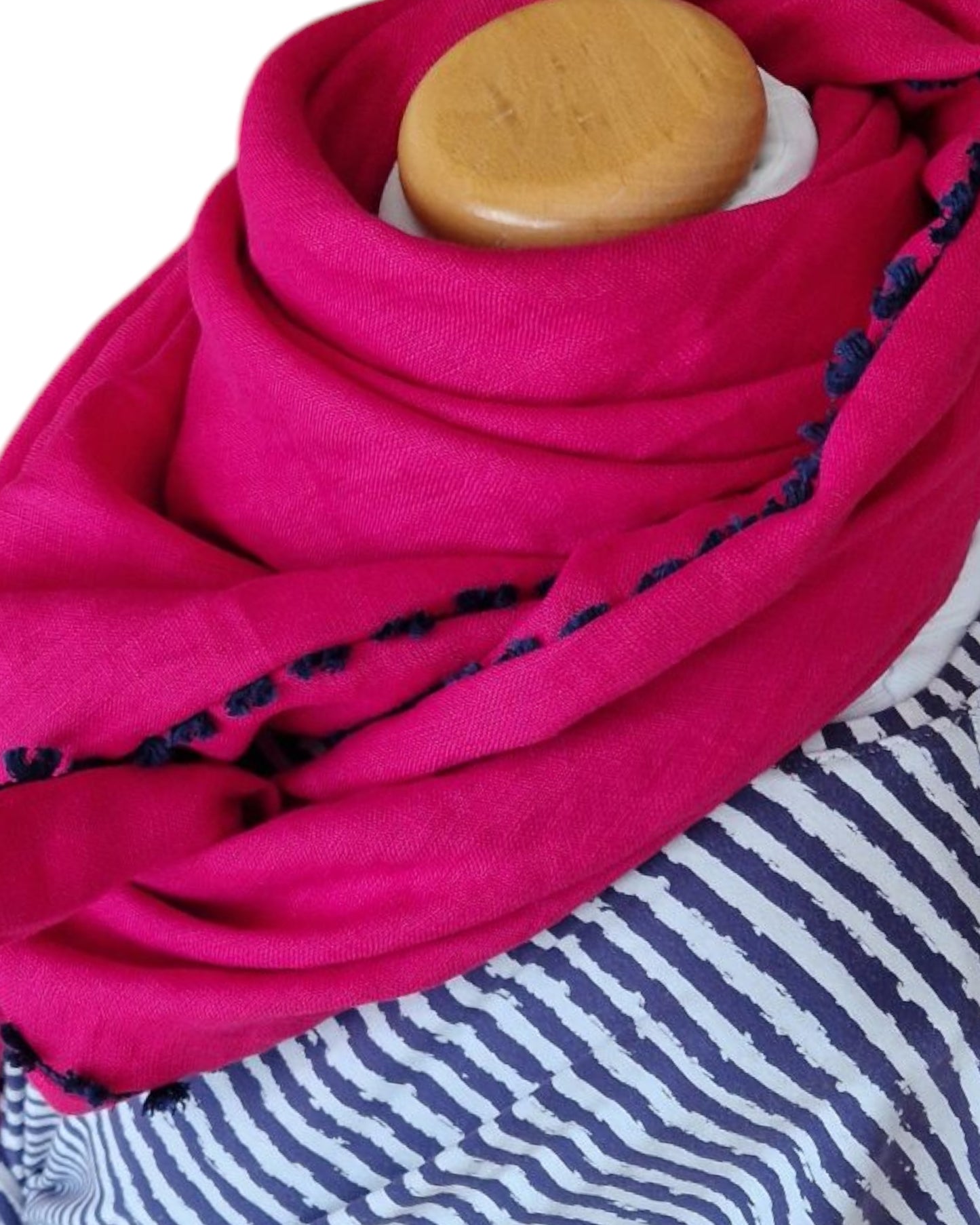 Dreieckstuch Damen Ida, Schal Damen, Leinenschal, pink