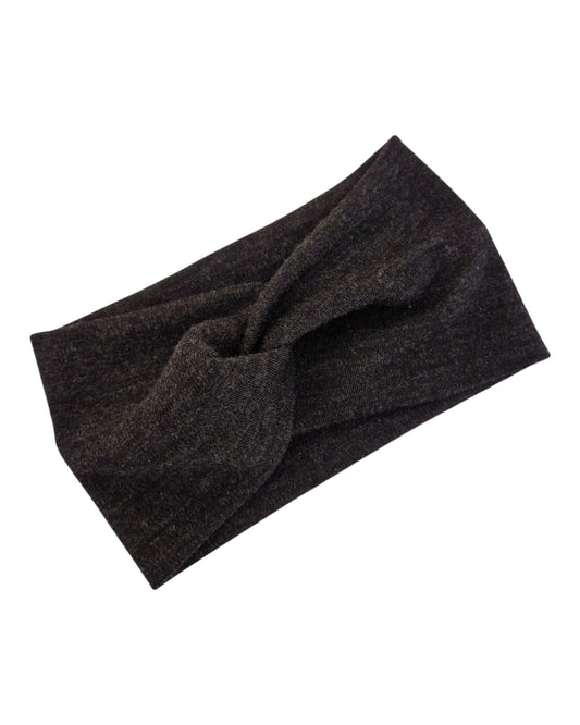Stirnband aus 100 % Merino Wolle, Anthrazit