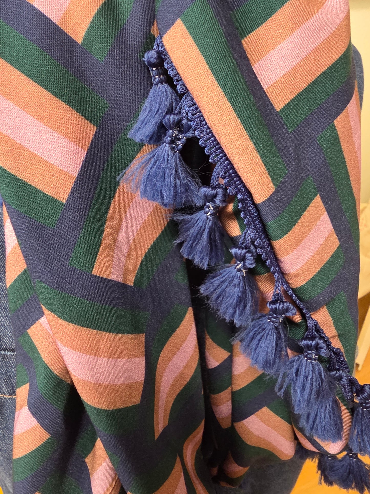 Dreieckstuch Damen Liviana, Schal Damen, hellbraun, petrol, rosa, marineblau