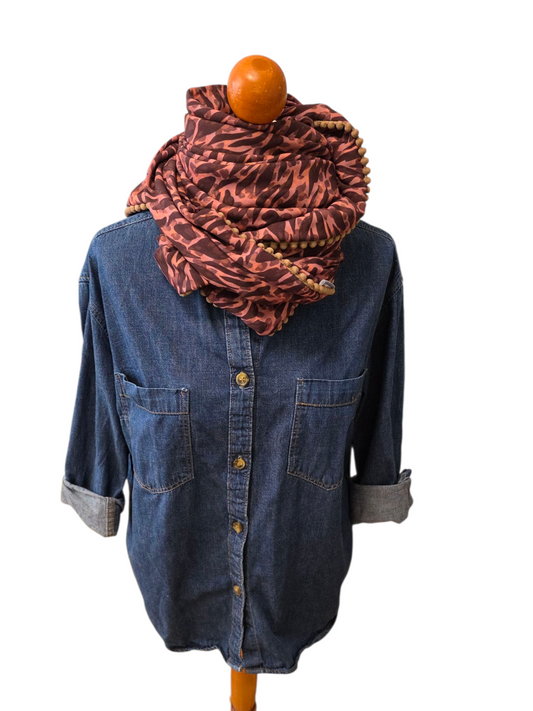 Dreieckstuch Damen Flavia, Schal Damen, braun, Terrasse, marsala