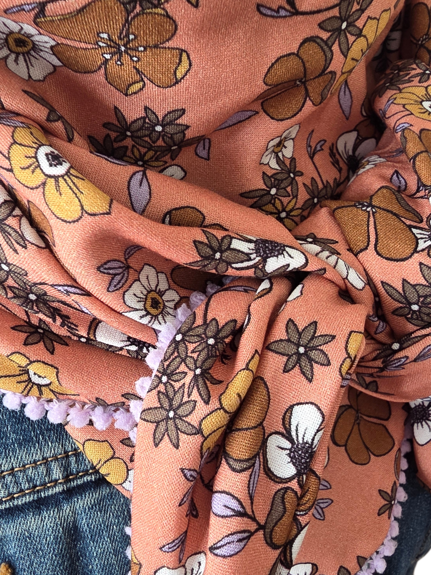 Dreieckstuch Damen Sandy, Schal Damen, hell marsala, Blumen