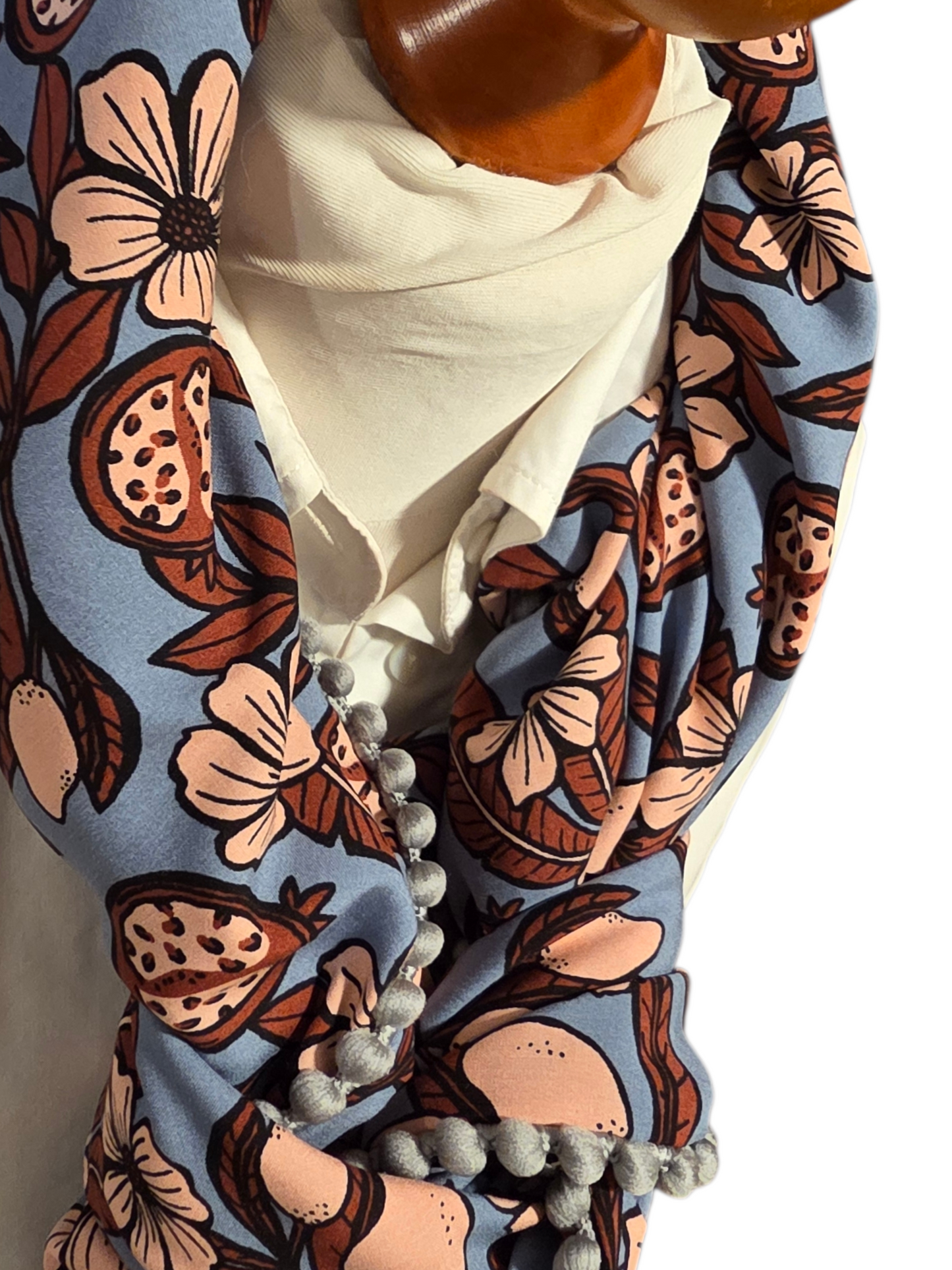 Dreieckstuch Damen Estelle, Schal Damen, taubenblau, rosa, terra