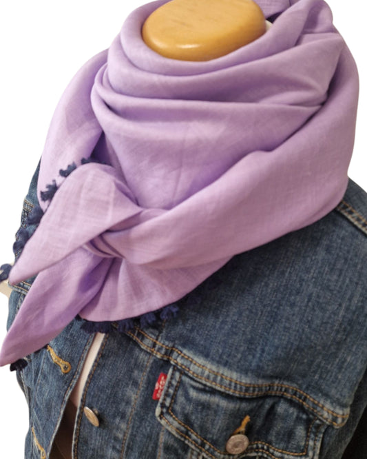Dreieckstuch Damen Viola, Schal Damen, Leinenschal, Lila