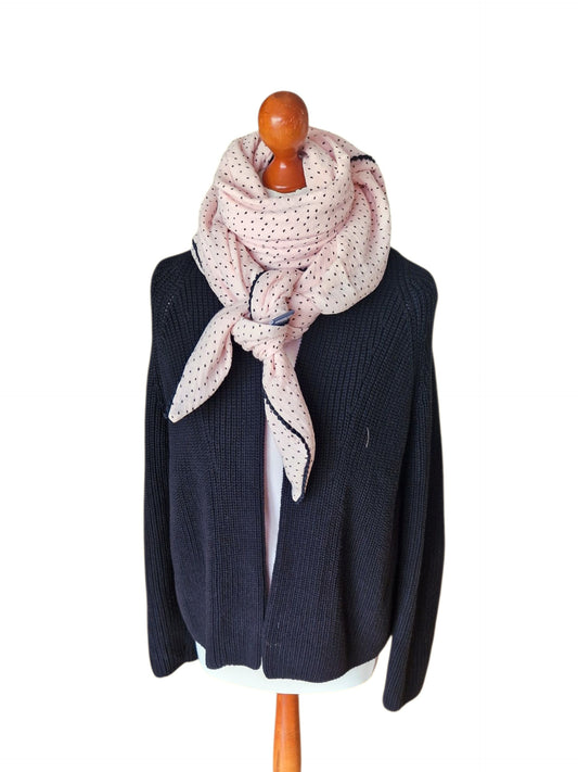 Dreieckstuch Damen Albertine, Schal Damen, Musselinschal, rosa, schwarz