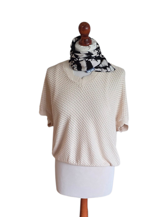 Dreieckstuch-Kleintuch Damen Maja, Schal Damen, offwhite-schwarz