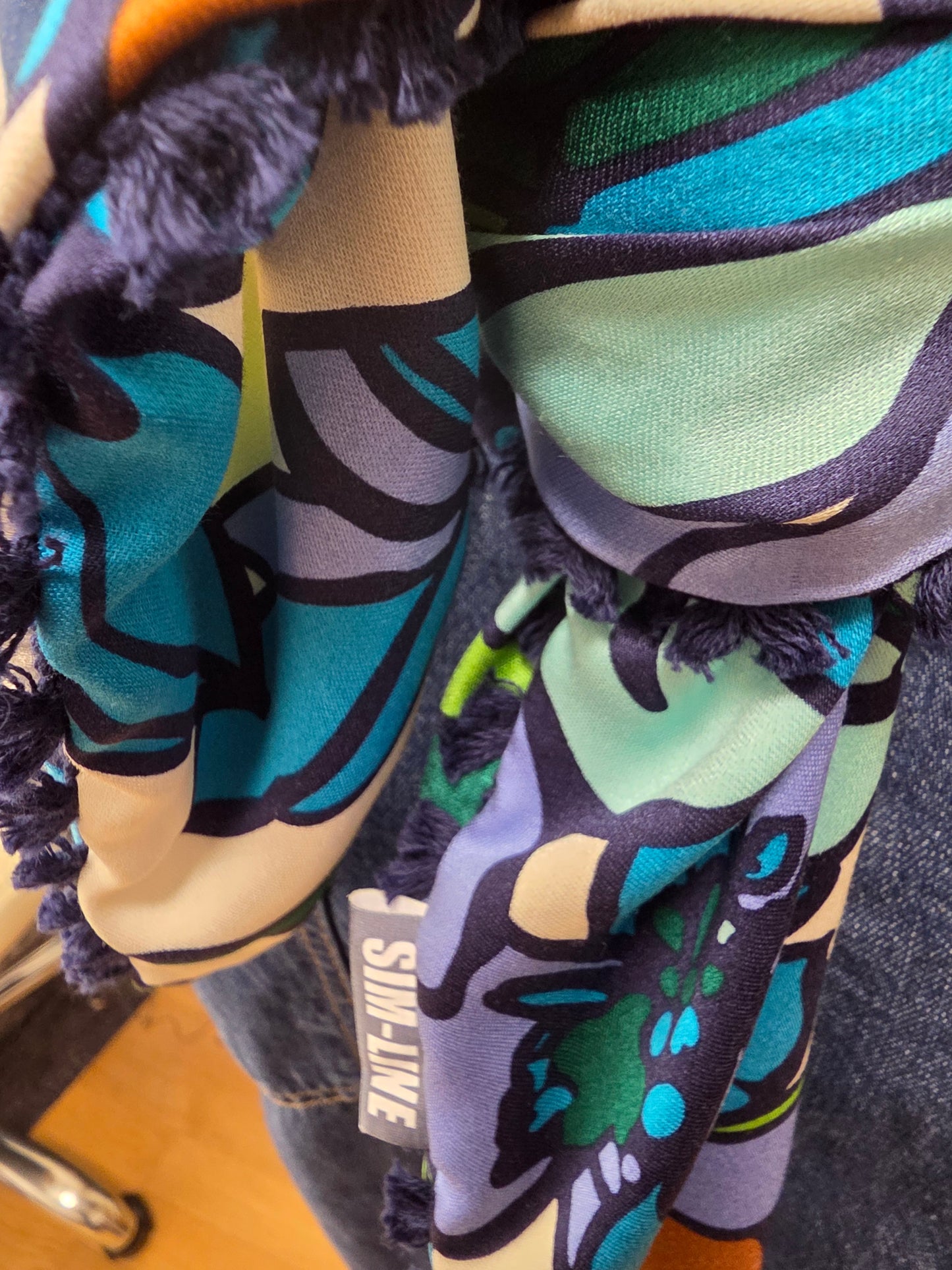 Dreieckstuch Damen Ilenia, Schal Damen, Blumen, grün, türkis, Braun, marineblau