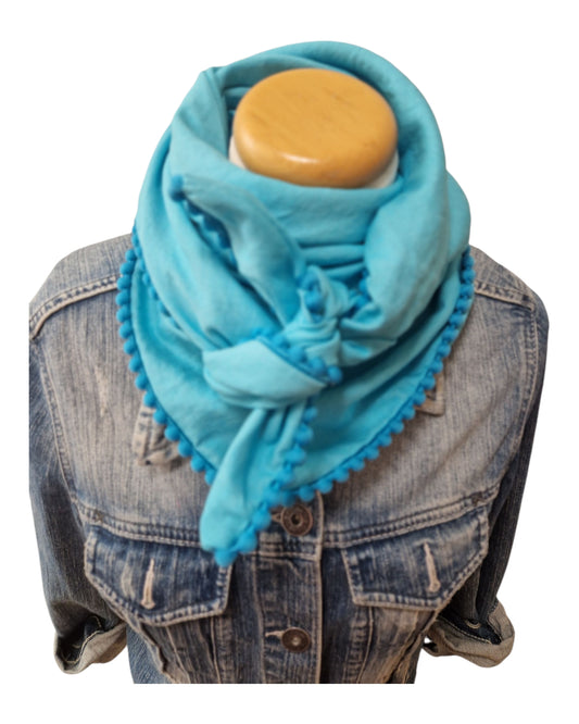 Dreieckstuch Damen Renée, Schal Damen, Leinenschal, türkis