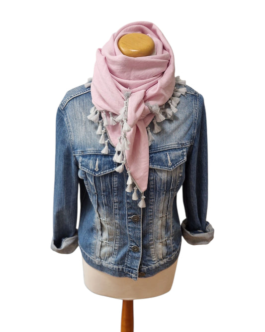 Dreieckstuch Damen Paulette, Schal Dame, Leinenschal, rosa