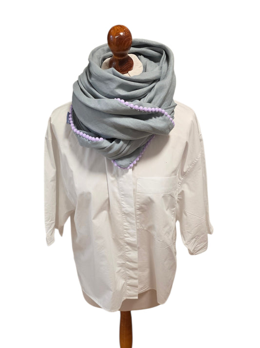 Dreieckstuch Damen Federica, Schal Damen, Leinenschal, mint
