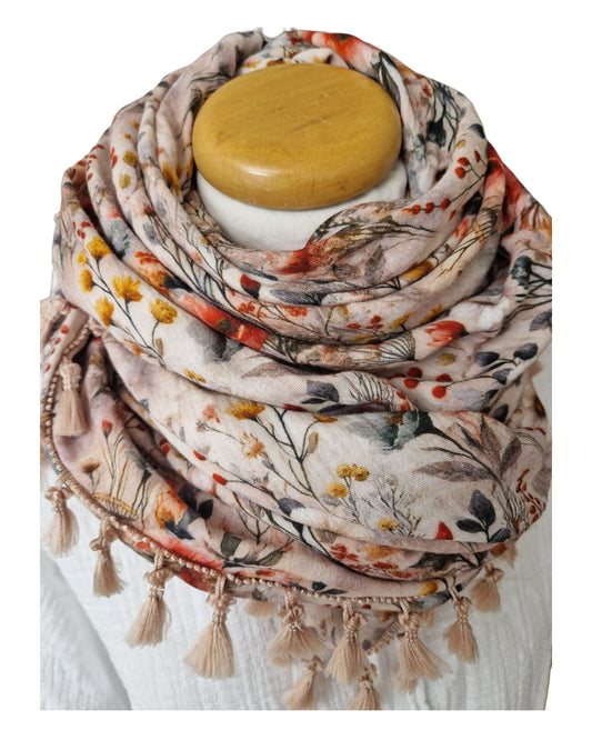 Dreieckstuch Damen Charlotte, Schal Damen, Musselinschal, Blumen