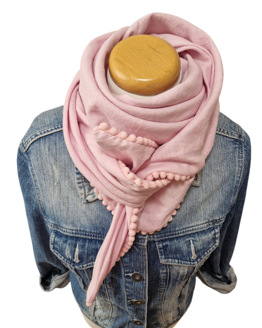 Dreieckstuch Damen Manon, Schal Damen, Leinenschal, rosa