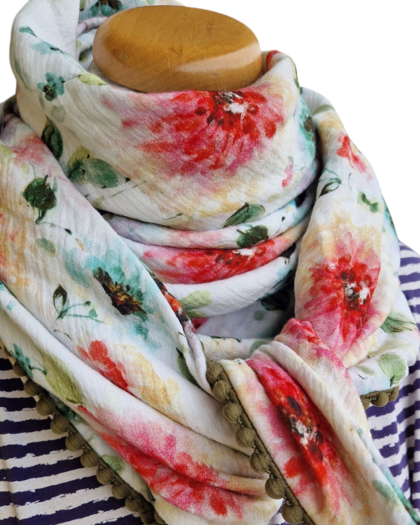 Dreieckstuch Damen Fabiana, Schal Damen, Musselinschal, blumig