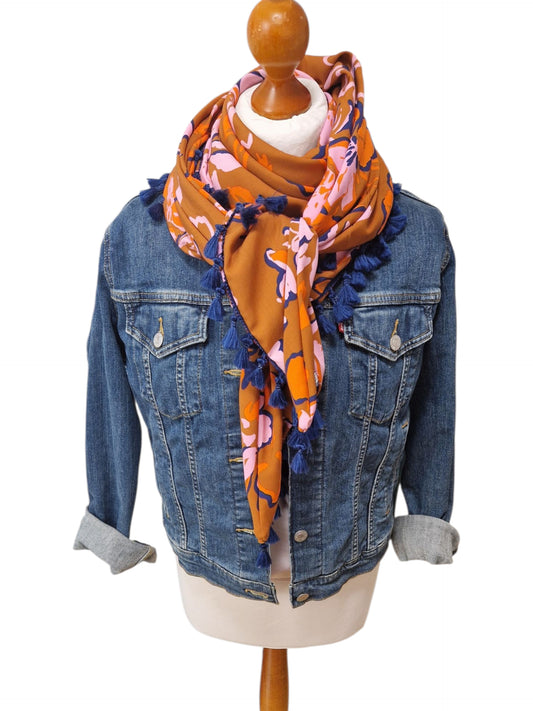 Dreieckstuch Damen Adeline, Schal Damen, brakm, pink, orange