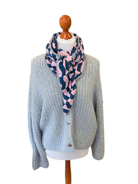 Dreieckstuch Damen Clarine, Schal Damen, rosa-petrol