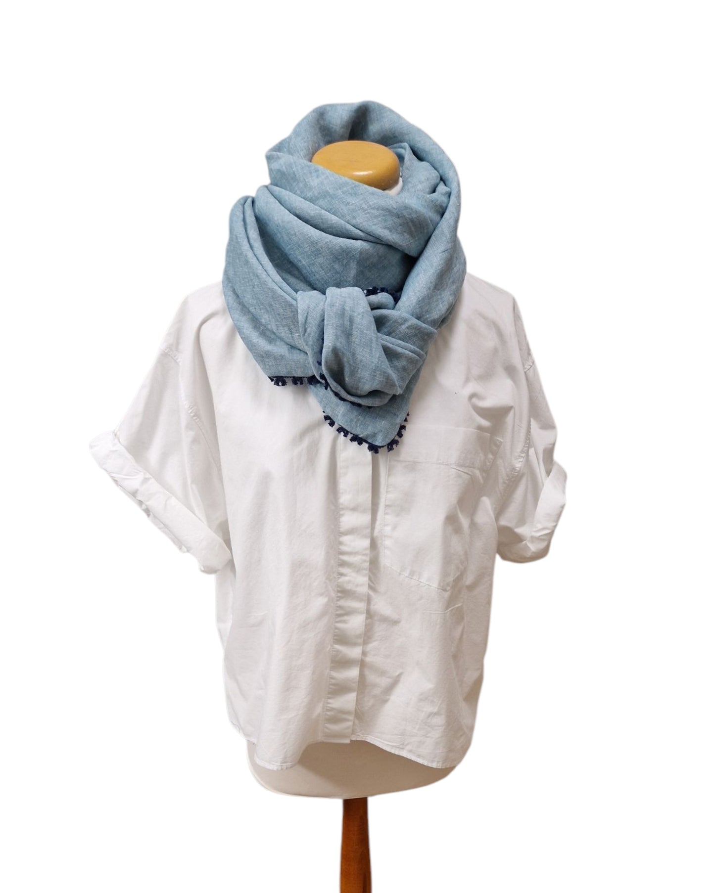 Dreieckstuch Damen Siria, Schal Damen, Leinenschal, dunkel mint