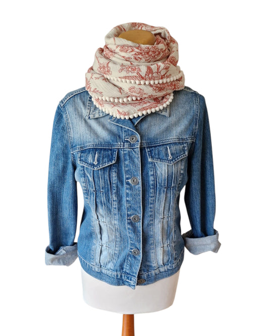Dreieckstuch Damen Esmé, Schal Damen, Musselinschal, offwhite/rost