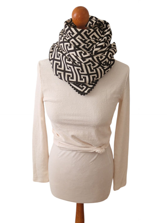 Dreieckstuch Damen Sarine, Schal Damen, beige-schwarz